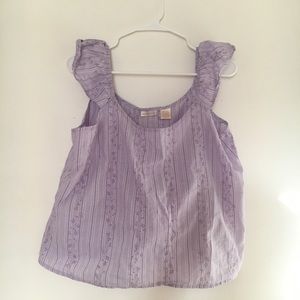Purple ruffled tank top